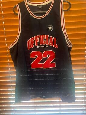 Boohoo Men’s Black Jersey with Red Accents - 22 XLg (OL2)